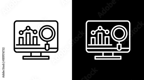 Business Analytics  White Icon Set Design