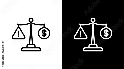 Financial Risk  White Icon Set Design