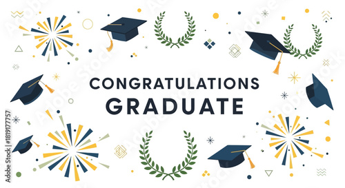 Celebrate academic success with this congratulations graduate design perfect for graduation announcements and party invitations, a festive way to honor graduates
