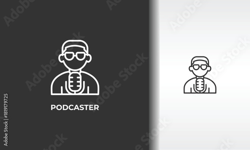 Podcaster Vector, Icon Or Logo Sign Isolated Symbol Illustration