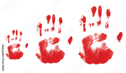 Red blood on a white background in a hand-print vector design