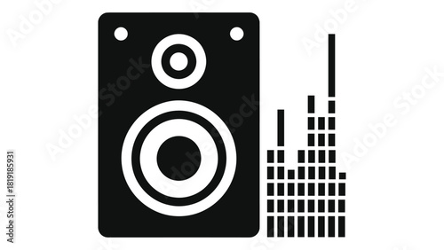 Studio monitor speaker , audio equipment for music production, sound engineering and home recording studio setup