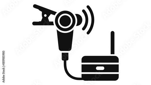 Wireless lavalier microphone , a compact clipon device for clear voice recording in various applications