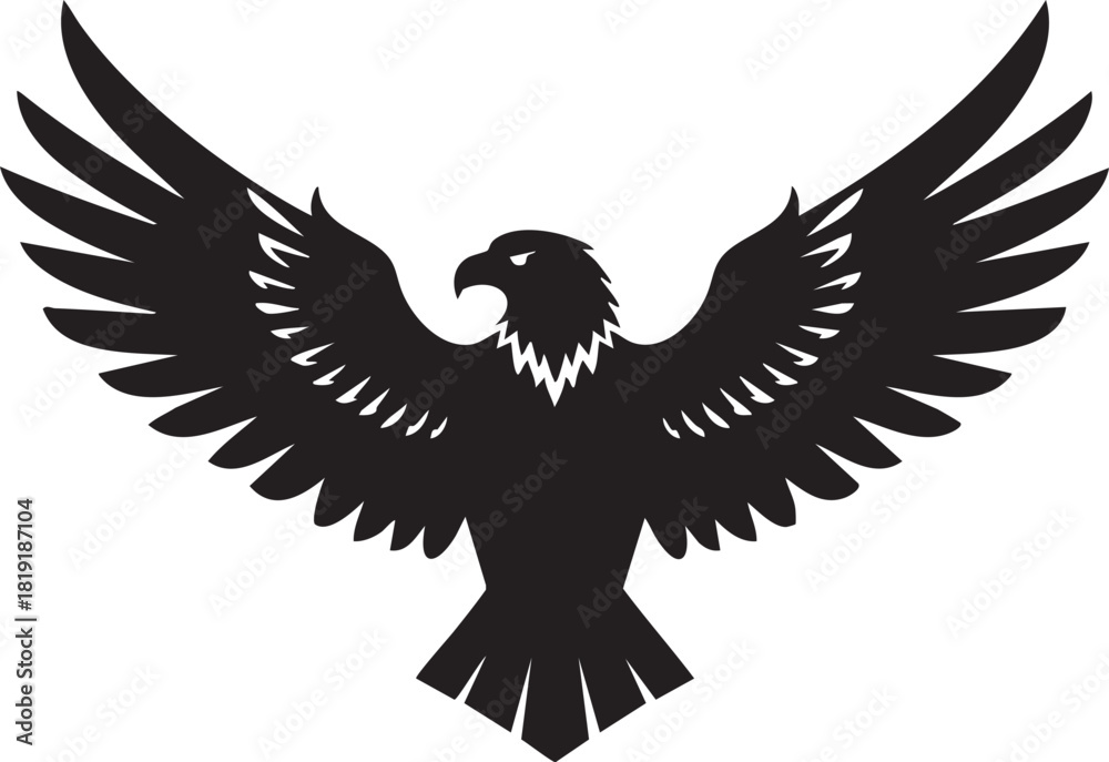 Fototapeta premium eagle icon illustration mighty hawk wings symbol
