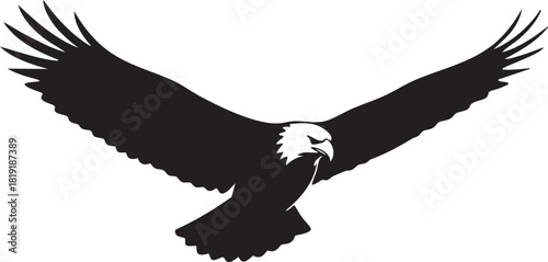 eagle icon illustration black silhouttee tatto art mighty wings 