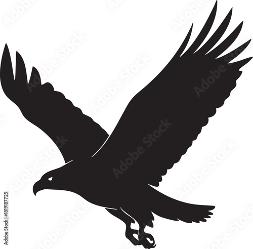 eagle icon illustration black silhouttee tatto art mighty wings 
