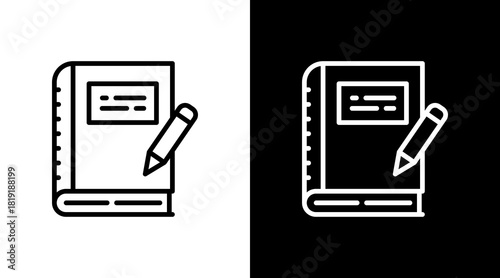 Book  White Icon Set Design