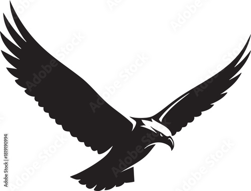 eagle icon illustration black silhouttee tatto art mighty wings 