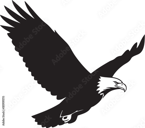 eagle icon illustration black silhouttee tatto art mighty wings 