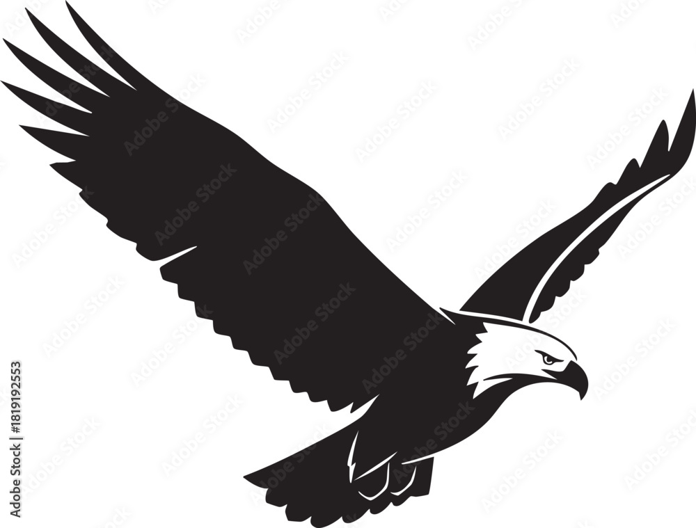 Fototapeta premium Powerful raptor in mid-flight, wings outstretched, embodying strength, freedom, and an untamed spirit, a symbol of wild nature and determination