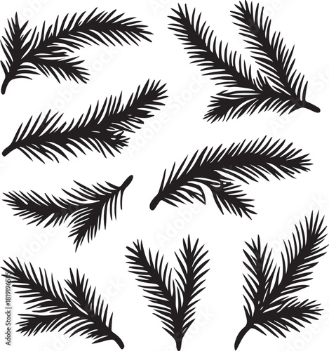 Tannenzweige clean silhouette vector illustration