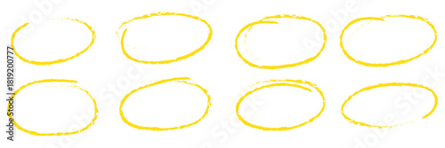 Hand drawn circle highlighter line sketch set. Vector marker circular lines, doodle round circles for message note mark design element. Pencil or pen bubble sketch set. Vector illustration