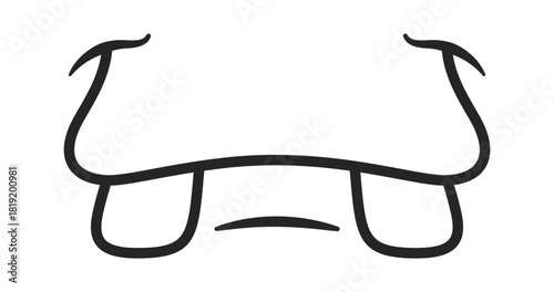 Funny comic mouth smiling cute