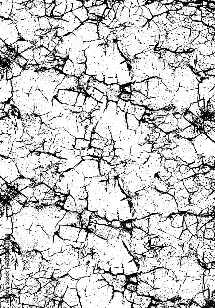 Obraz premium Seamless Cracked Paint Grunge Texture. High Contrast Black and White Abstract Background Overlay.