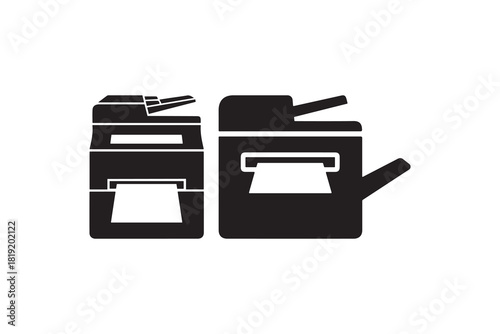 Black and white photocopier silhouette icon design