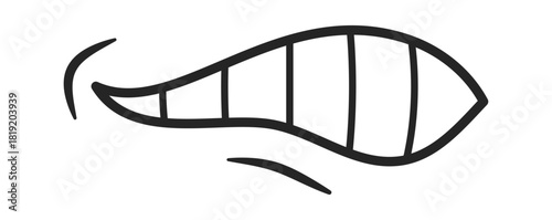 Comic contemptuous smirking toothy mouth