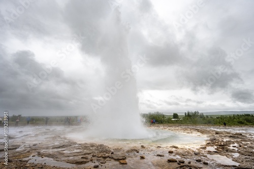 Wallpaper Mural Eruption of the Strokkur geyser, Haukadalur geothermal field, Golden Circle, South Iceland, Iceland Torontodigital.ca