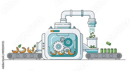 Automated production line for battery manufacturing process.