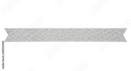 A silver glitter ribbon with a white background.