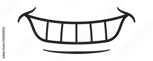 Happy joyful smiling mouth emoticon