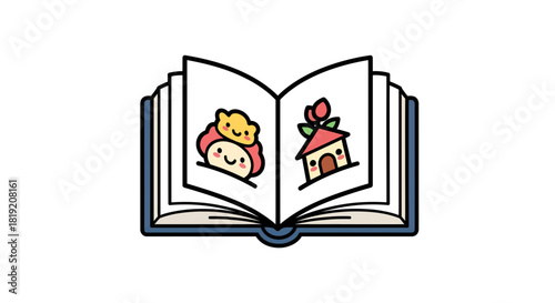 Adorable illustrated book showcasing whimsical characters and charming tiny house illustration