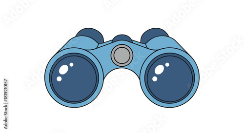Charming blue binoculars illustration, perfect for observing wildlife and exploring new landscapes