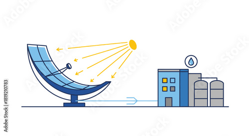 Solar Power Plant with Parabolic Dish Concentrator.