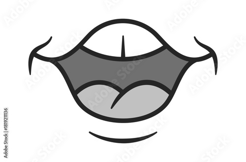 Surprised mouth cute comic emoticon