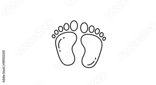 Delicate baby footprints illustration, celebrating new beginnings and the journey of early