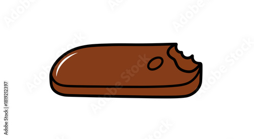 Delicious chocolate bar with a bite mark, a tantalizing confectionery temptation and indulgence