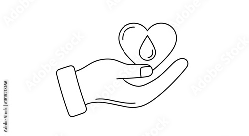 Donating blood as an act of kindness and love shown by a hand giving its lifeblood
