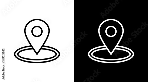 Gps Pin  White Icon Set Design