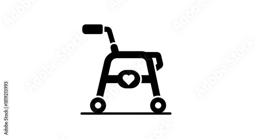Embrace mobility and care with a compassionate walker visual design element offering supportive