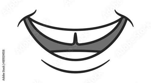 Mouth with open, sincere smile