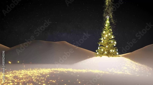4K Animated Christmas Tree Lights Background Loop