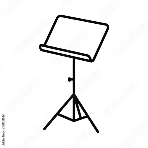 Simple line drawing of an empty music stand
