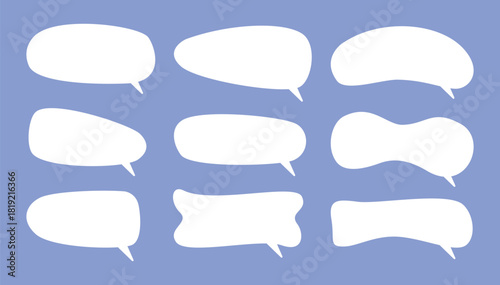Hand drawn Soft Speech Bubble vector illustration set