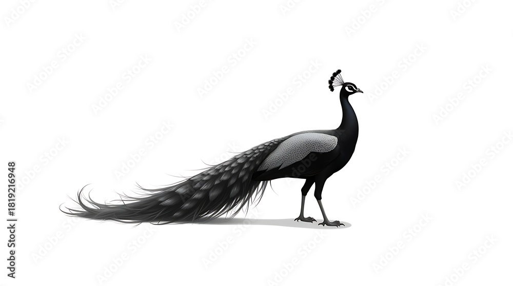 Fototapeta premium Majestic Peacock With Long Tail