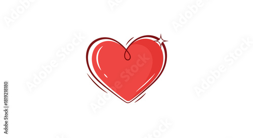 Stylized representation of a heart symbolizing affection and connection theme art