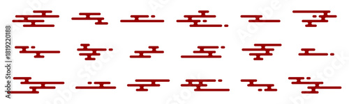 Japanese cloud set, chinese cloud icon, minimal asian clouds