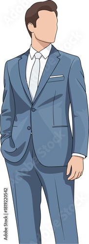Confident businessman in a formal suit standing professionally
