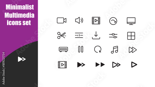 Minimalist Multimedia  icons set