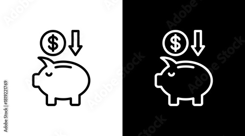 Savings Account  White Icon Set Design