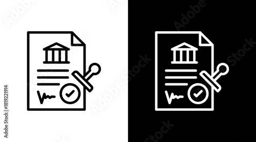 Loan Approval  White Icon Set Design