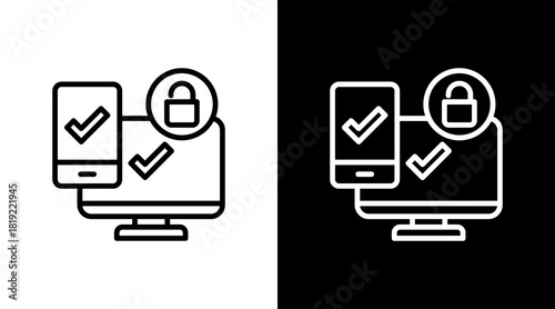 Two Factor Auth  White Icon Set Design