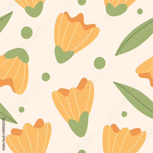 Wildflower bloom design seamless pattern