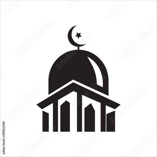 mosque in silhouette vector