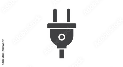 Electrical power plug vector icon, simple dark gray graphic symbol for energy connection, charge, and global electricity supply concept