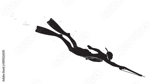 Dive into the Deep Blue Sea with a Spearfishing Adventure, Experience the Thrill of the Hunt, Underwater Exploration, and Ocean Adventures in this Stunning Black and White