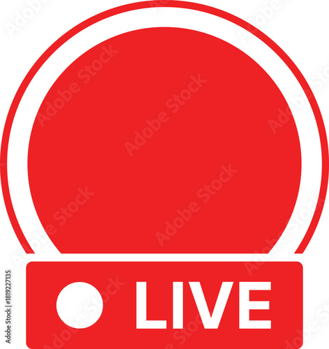 Live icon Set. Streaming Video and Real Time Broadcast Symbols. Red Record Dot and Digital Signal Icons collection. Live Event Notification sign
